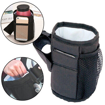 Pram Buggy Black Holder Baby Stroller Cup Holder Milk Bottle Drink Storage Bag • 8.64$