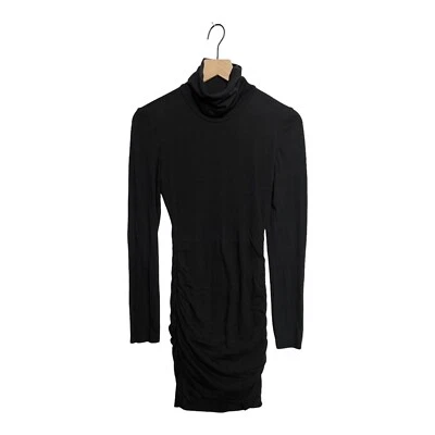 Pam & Gela Black Turtleneck Mini Dress Sz P (Xs) Extra Small Long Sleeves Cutout - Imagem 1 de 4
