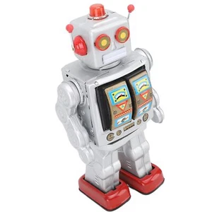 (Argento)Metallo Tin Robot Giocattolo Retro Elettrico Figure Rotanti Modello Adulto MN AP - Foto 1 di 22