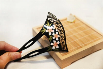 Acrylic Sakura Hollow out Hairpin Comb Kanzashi Japanese for Kimono Geisha Gift - Image 1 of 4