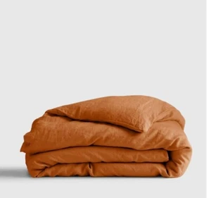 NWOT QUINCE EUROPEAN LINEN DUVET COVER ONLY FULL QUEEN TERRACOTTA 100% FLAX - Picture 1 of 19