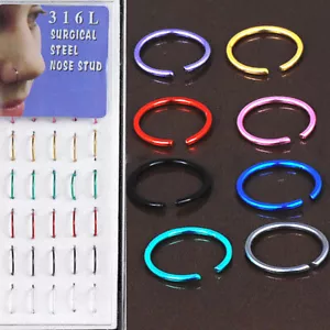2 Stück U-Förmiger Nasenring 8 Mm Offener Dünner Ring Chirurgischer Stahl ≌ - Bild 1 von 19