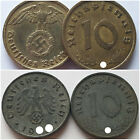 Allemagne Nazie 10 Reichs Pfennig 1937-1945 KM#101 KM#92 KM#A104 Choisissez !