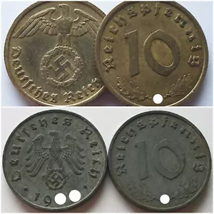 Allemagne Nazie 10 Reichs Pfennig 1937-1945 KM#101 KM#92 KM#A104 Choisissez ! - Picture 1 of 61