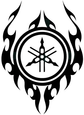 Logotipo Yamaha con llama tribal, calcomanía de vinilo de CUALQUIER color ¡con ENVÍO GRATUITO!! Foto 1 de 4