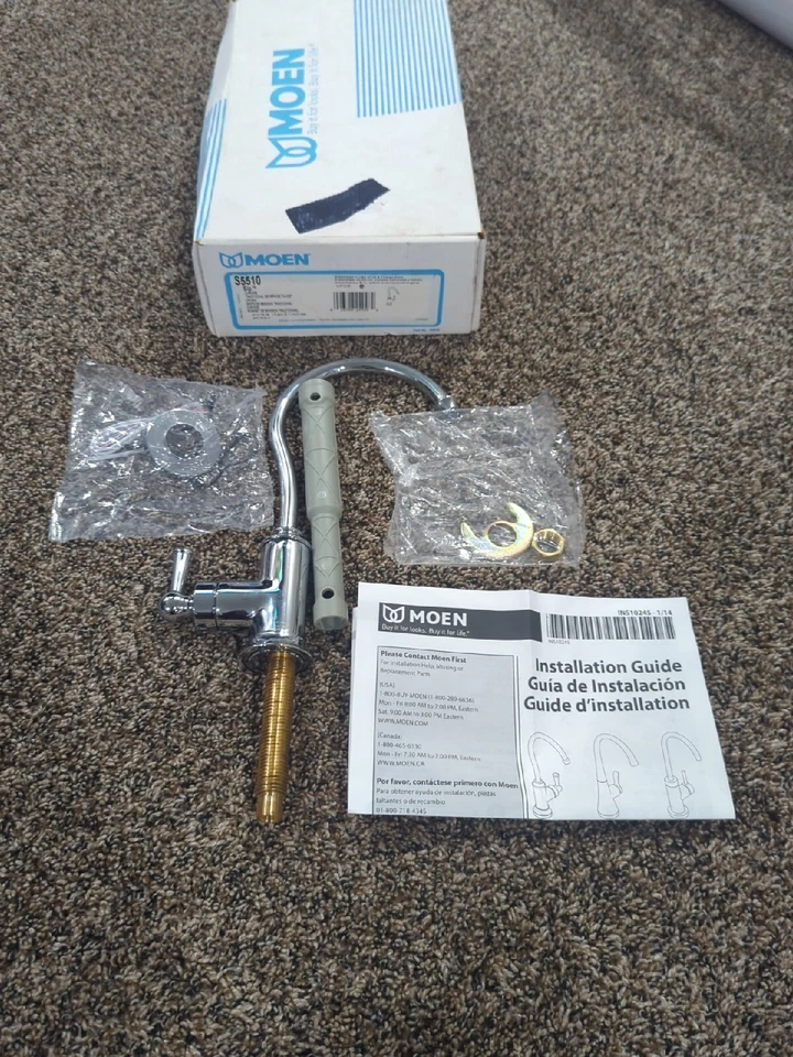 Moen S5510 Chrome Sip Traditional Cold Water Kitchen Beverage Faucet OPEN BOX - Image 1 of 4