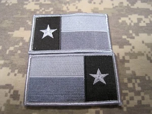TEXAS FLAG PATCH GRAY / BLACK REGULAR OR REVERSED CHOOSE WITH HOOK OR SEW ON! - Picture 1 of 10