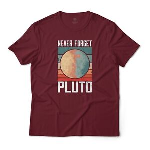 Never Forget Pluto Retro Style Sunset Aesthetic Graphic T-Shirt Unisex