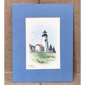 Shirley E Sonnemann Leuchtturm Zeichnung Original Feder und Tusche Maritim Küste - Bild 1 von 6
