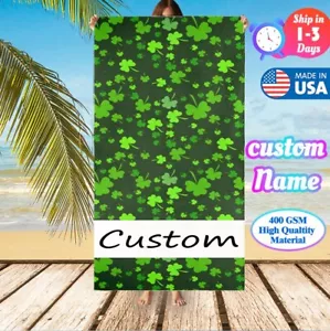 Personalized Custom Name Oversize Microfiber Beach Towel Quick Dry for Pool Swim - Picture 1 of 8