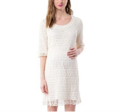 NWT Maternity Dress Pip & Vine by Rosie Pope Lace Shift  Ivory Cream Sz S - Image 1 of 4