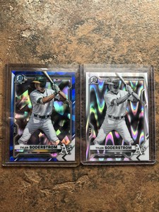 2021 Bowman Draft B&W Ray Wave Refractor and Sapphire BDC15 TYLER SODERSTROM A’s