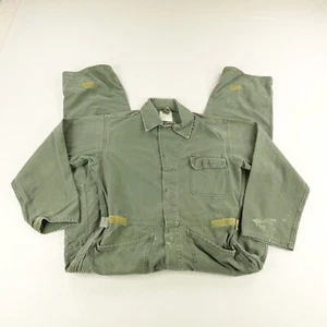 Vintage US Army Coveralls Mens Medium Green Cotton Sateen Type 1 Mechanic 90s - Picture 1 of 16