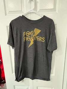 VTG Foo Fighters T Shirt Large Gray Lightning Bolt Excellent Condition - Picture 1 of 2