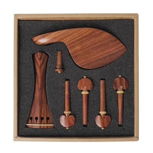 4/4 Full Size Violin Accessories Kit Rosewood Pegs Tailpiece Chin Rest End Pin - Picture 1 of 8