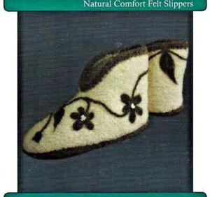 COZY COMFORTABLE SLIPPERS to KNIT & FELT in SUPER BULKY WT YARN by FIBER TRENDS - Picture 1 of 1