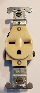 5029-I LEVITON IVORY, 3 WIRE GROUNDING TYPE SINGLE FLUSH RECEPTACLE 15A, 250 V - Picture 1 of 4
