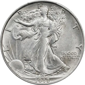 1918-D 50C PCGS AU55 Walking Liberty Silver Half Dollar 51873949 - Picture 1 of 3