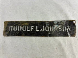 Plantilla de nombre de metal antiguo, Alford L. Johnson - Imagen 1 de 2