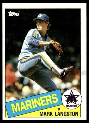 1985 Topps Mark Langston Rookie Seattle Mariners #625 - Image 1 of 2