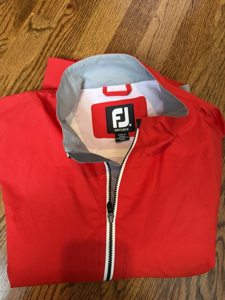 Chaqueta Footjoy Hydrolite Golf Lluvia Roja Gris Cortavientos DryJoys Impermeable Hombres M Foto 1 de 3