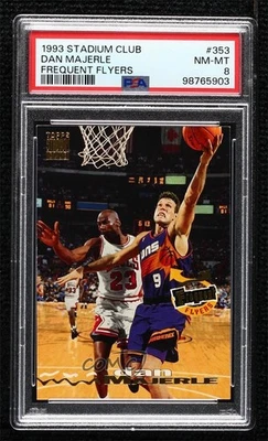 1993-94 Topps Stadium Club Frequent Flyers Dan Majerle Michael Jordan PSA 8 HOF - Imagem 1 de 2