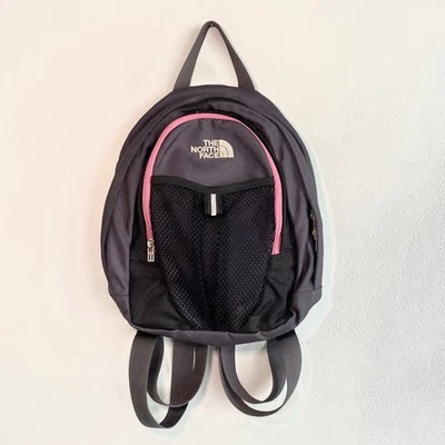 The North Face Gray Pink Mini Backpack Hiking School Travel Bag Small - Image 1 of 4