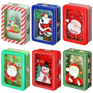 6-Piece Christmas Cookie Tins with Lids - Metal Xmas Tin Containers for Gifts... - Bild 1 von 8