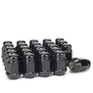 Set of 25 Black Bulge Acorn Lug Nuts 7/16-20 fits Chevrolet Buick Pontiac Olds - Picture 1 of 3