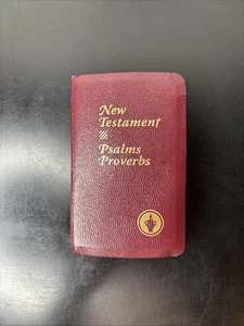 New Testament - Psalms Proverbs - Gideon - Burgundy - Good Condition - Picture 1 of 2