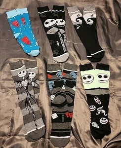 Disney Nightmare Before Christmas Socks. 6 Pairs. Colorful Halloween NWOT - Picture 1 of 5