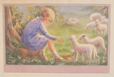 Beautiful Original Artwork By Published Post Card Artist Muriel M Dexter c.1935 - image 1 of 4