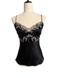 Black Cami Camisole Top Floral Embroidery - Picture 1 of 6