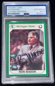 Ron Mason "MSU Spartans Hockey Coach HOF" Signed Rookie Card Auto rc Auto PSA - Picture 1 of 2
