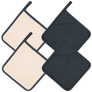 Silicone Pot Holders 2 Pcs Heat Resistant Oven Hot Pads with Pockets Non-Slip - Picture 1 of 9