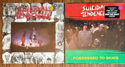 Lot of 2 Suicidal Tendencies Vinyl LPs 1983 S/T and Possessed to Skate in Shrink Foto 1 de 4