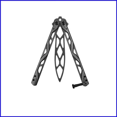 Faca de treinamento borboleta dobrável premium, lâmina sem corte - Segurança em primeiro lugar em preto - Imagem 1 de 4