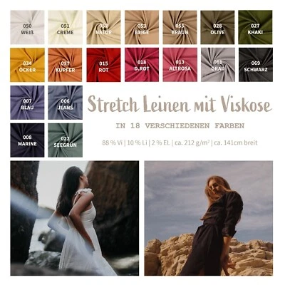 Stretch Leinen Viskose - Viskoseleinen dehnbar, Leinenstoff Meterware *ab 50cm - Bild 1 von 4