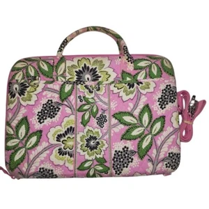 Vera Bradley Laptop Case Shoulder Bag Floral Quilted Pink Computer Book - Afbeelding 1 van 6