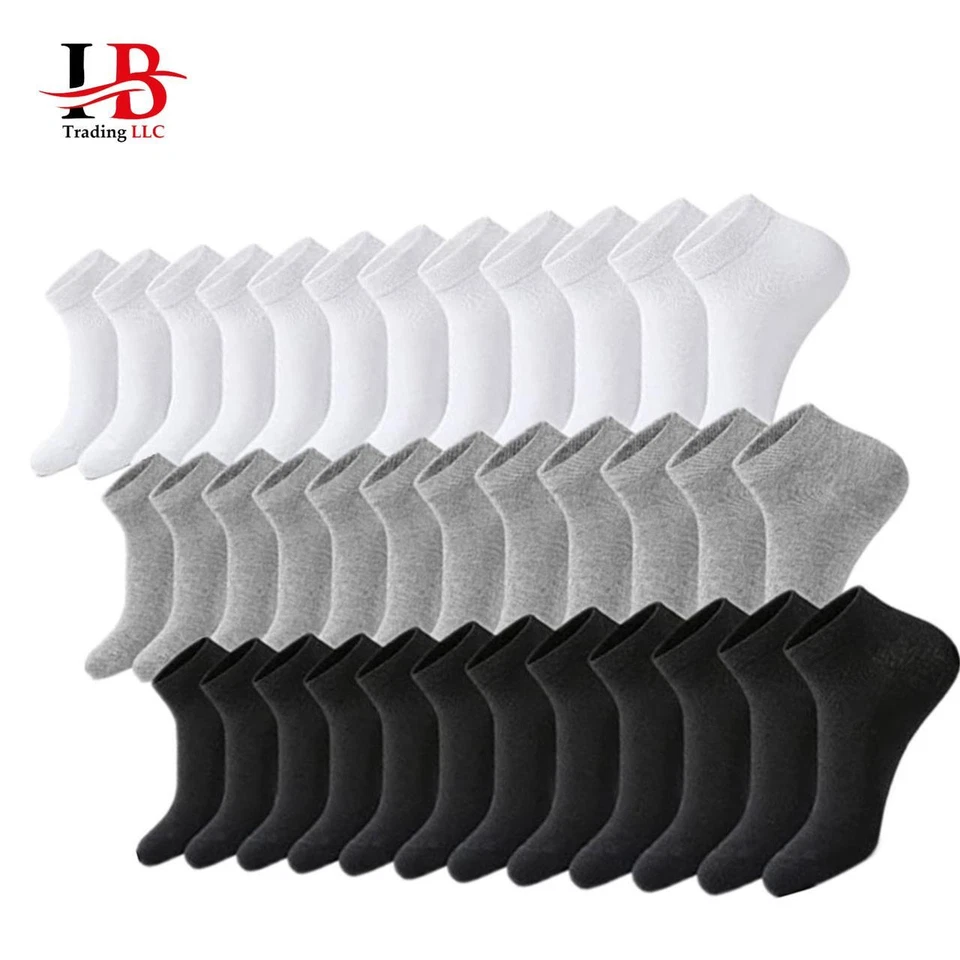 Wholesale Bulk Lots Mens Cotton Sports Ankle Athletic Socks Low Cut Size 9-13 - Image 1 of 1