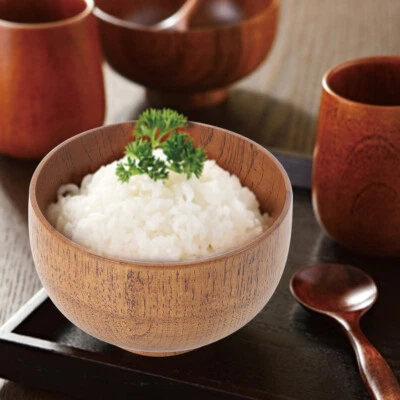 (Pequeño 11 cm) Ensalada de frutas Fideos Arroz Comedor Tazón de madera Utensilios para el hogar Alimentos Aire acondicionado Foto 1 de 4