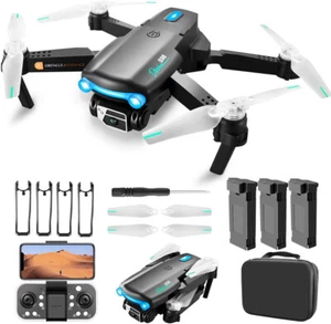 Drone with Camera for Adults Kids Beginners Mini FPV Drones 4K HD Dual Camera - Picture 1 of 8
