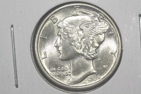 1935 Mercury Dime, Near Gem BU FSB Cover
