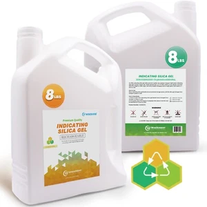 Deshumidificador desecante reutilizable de cuentas de gel de sílice indicadoras de 8 lb de naranja a verde - Imagen 1 de 8