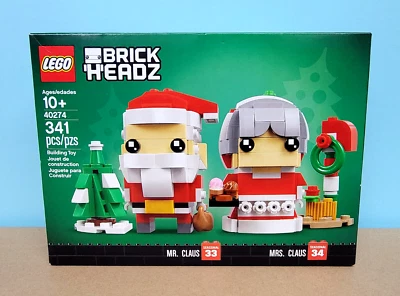 LEGO BrickHeadz Santa Claus & Mrs Claus 40274 - Hermosa decoración de Navidad Foto 1 de 4