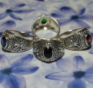 Chevalière Rhodié T68 US Army Onyx 10mm Argent Massif 925 Dolly-Bijoux - Picture 1 of 9