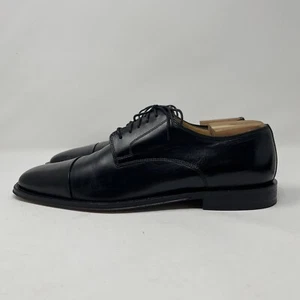 Scarpa elegante da uomo Johnston & Murphy nera derby taglia 9,5 M punta a cappuccio stringata - Foto 1 di 9