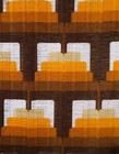 1 vintage fabric curtain orange brown geometric 70s vintage Mid-Century 54"x44"