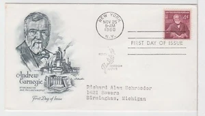 TurtlesTradingPost- Andrew Carnegie 1960 #1171 FDC Artmaster - Picture 1 of 1