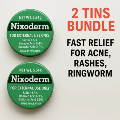 2 NIXODERM ACNE TREATMENT 5.34g | FAST RELIEF FOR ACNE, PIMPLES, RASHES, ECZEMA - Image 1 of 4